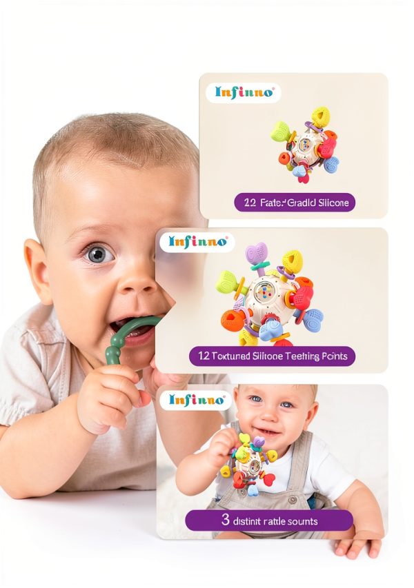 Baby Teething Rattle IBABT Silicone Design 6‑12mo-8