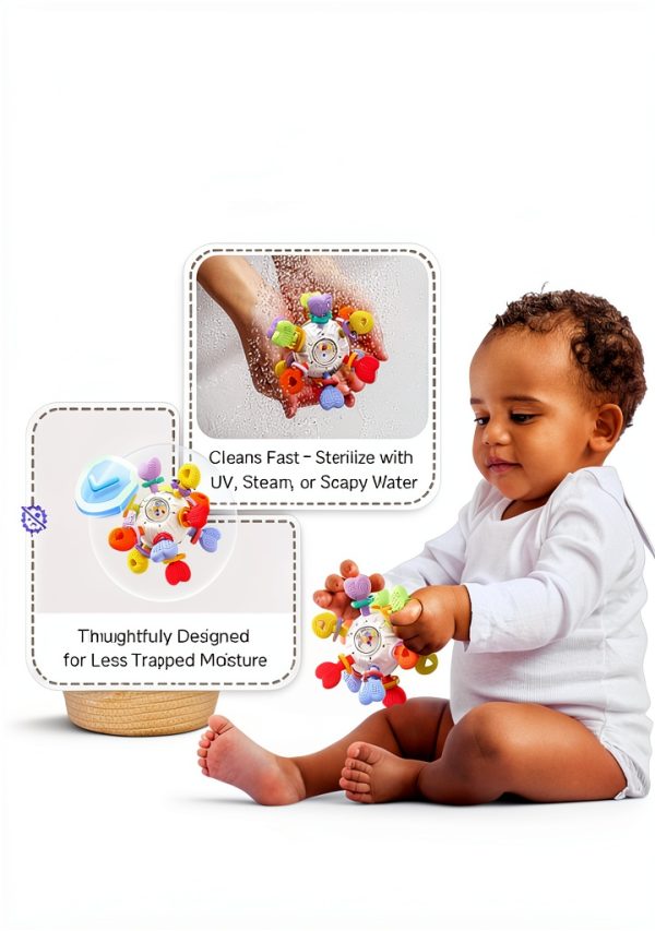 Baby Teething Rattle IBABT Silicone Design 6‑12mo-3