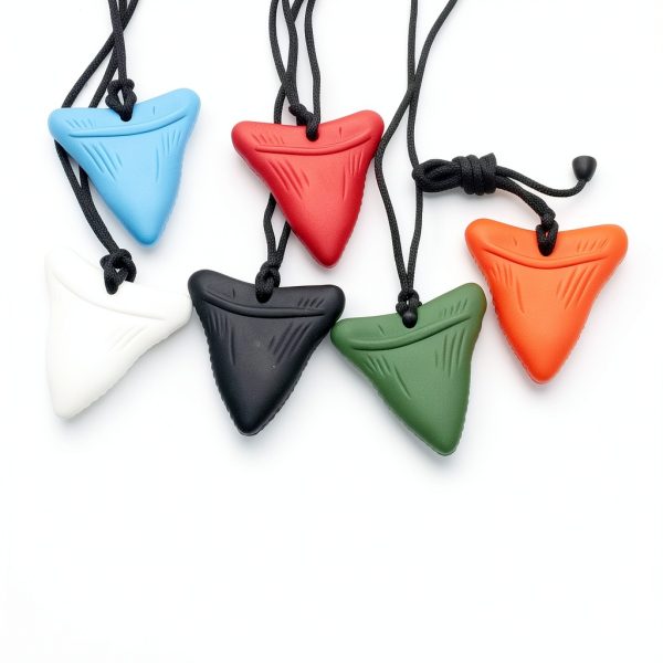 Autism Chew Toys Silicone Shark Tooth Necklace-1