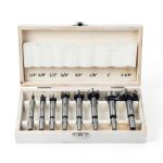 HPHOPE Forstner Bit Set 8Pcs - Forstner Bits for Wood, Wood Drilling with Storage Case-0