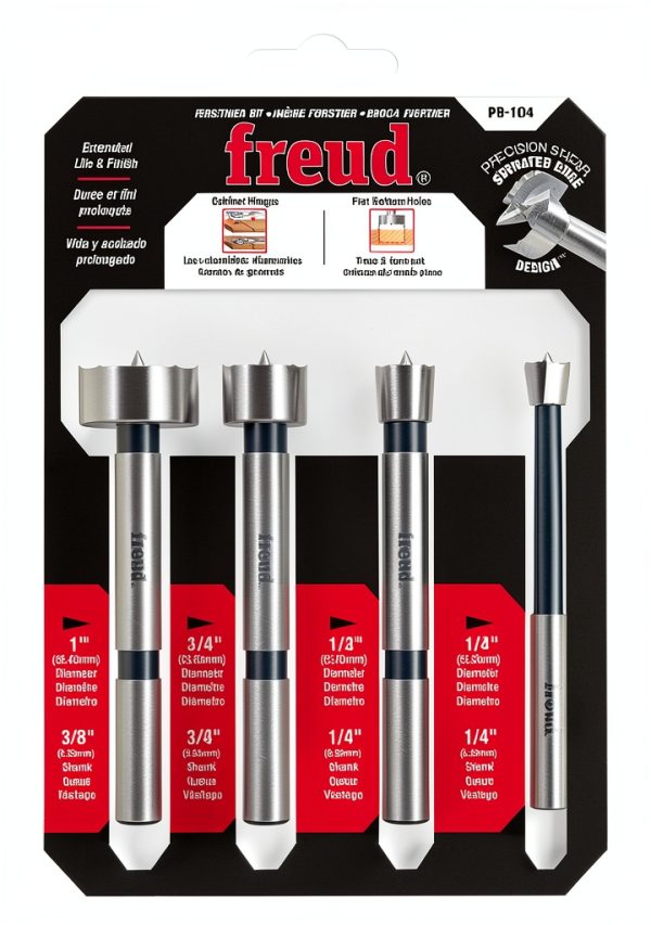 Freud PB-104 Forstner Bit Set 1/4 to 1 inch Diameter 4 Piece-1