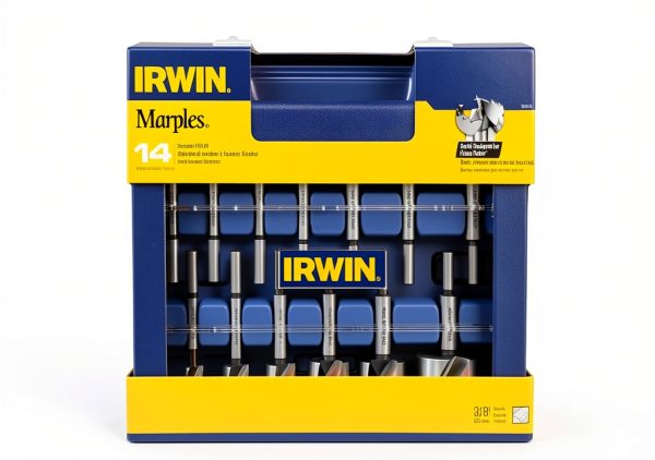 IRWIN Marples Forstner Bit Set, Wood Drill Bits, Made of Carbon Steel, Ideal for Fine Woodworking, Cabinet-making and more, 14 Pieces (1966893)-1