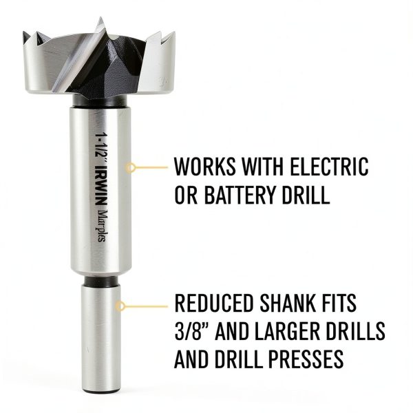 IRWIN Marples Forstner Bit Set, Wood Drill Bits, Made of Carbon Steel, Ideal for Fine Woodworking, Cabinet-making and more, 14 Pieces (1966893)-4