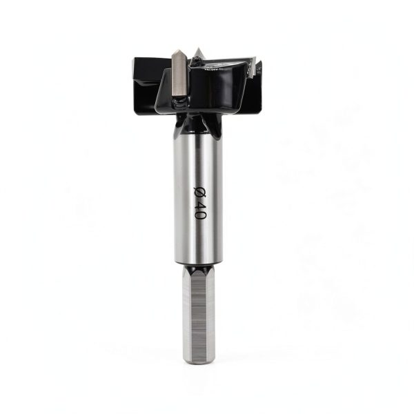 Forstner Drill Bits 40mm (1-9/16 inch) Tungsten Carbide Upgraded Version 3-Cutter Higher Hardness Wood Hole Saw Auger Opener Woodworking Drilling Tool Wood Cutter-0