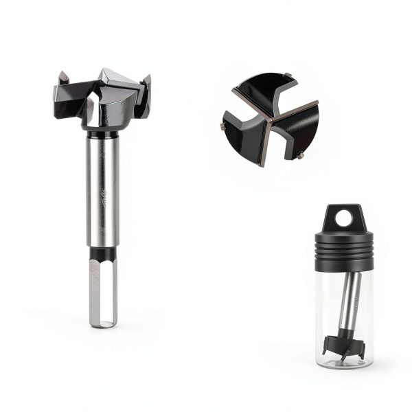 Forstner Drill Bits 40mm (1-9/16 inch) Tungsten Carbide Upgraded Version 3-Cutter Higher Hardness Wood Hole Saw Auger Opener Woodworking Drilling Tool Wood Cutter-3